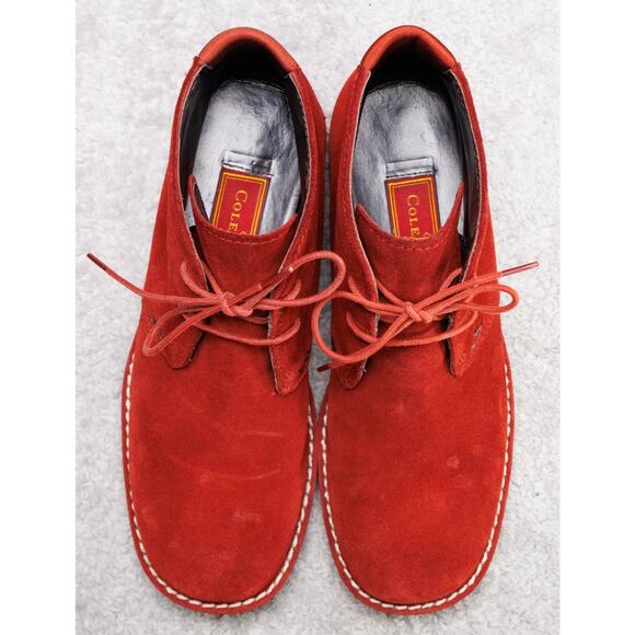 Cole Haan Country Voyager Red Suede Chukka Waterproof Boots Womens Size 8 - Picture 10 of 16